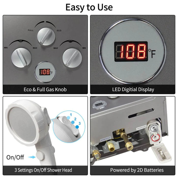 Camplux 4.22 GPM Tankless Propane Off Grid Water Heater